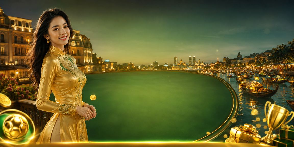 Không gian giải trí casino trực tuyến hiện đại tại Hà Nội với trang phục áo dài truyền thống